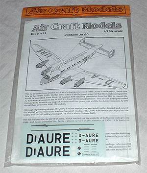 Air Craft Models 1/144 vac form Junkers Ju90 kit Norton Nut's Air Craft Models 1/144 vac form Junkers Ju90 kit