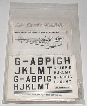 Air Craft Models 1/144 vac form A.W. Atalanta kit Norton Nut's Air Craft Models 1/144 vac form A.W. Atalanta kit