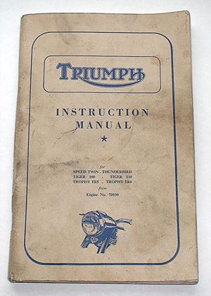 Triumph Motorcycle Manual - Genuine Factory Book Norton Nut's Triumph Motorcycle Manual - Genuine Factory Book