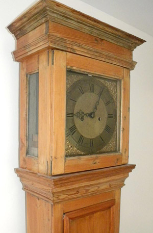 Antique 8-Day Grandfather Clock - Brass Dial - Pine Case Norton Nut's Antique 8-Day Grandfather Clock - Brass Dial - Pine Case
