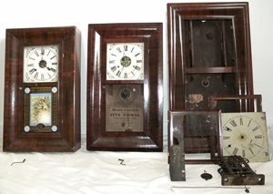 Three Antique American OG-Type Wall Clocks Norton Nut's Three Antique American OG-Type Wall Clocks