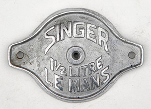 Singer Le Mans Badge for Spare Wheel Norton Nut's Singer Le Mans Badge for Spare Wheel