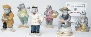 Beswick Hippos On Holiday, Boxed Norton Nut's Beswick Hippos On Holiday, Boxed