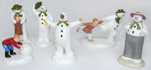 Coalport Snowman - Collection of Six Snowman Figurines Norton Nut's Coalport Snowman - Collection of Six Snowman Figurines