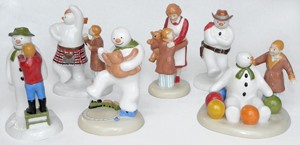 Coalport Snowman - Collection of Six Snowman Figurines Norton Nut's Coalport Snowman - Collection of Six Snowman Figurines