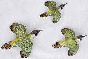 Beswick - Green Woodpecker Wall Plaques - Complete Set Norton Nut's Beswick - Green Woodpecker Wall Plaques - Complete Set