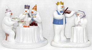 2 Coalport Snowman - The Merry Trio and At The Party Limited Edition Tableaus Norton Nut's 2 Coalport Snowman - The Merry Trio and At The Party Limited Edition Tableaus