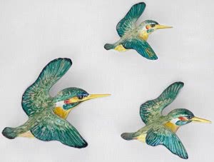 Beswick - Kingfisher Wall Plaques - Complete Set Of 3. Model 729 Norton Nut's Beswick - Kingfisher Wall Plaques - Complete Set Of 3. Model 729