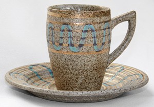 Clarice Cliff Goldstone Pattern Coffee Cup And Saucer Norton Nut's Clarice Cliff Goldstone Pattern Coffee Cup And Saucer